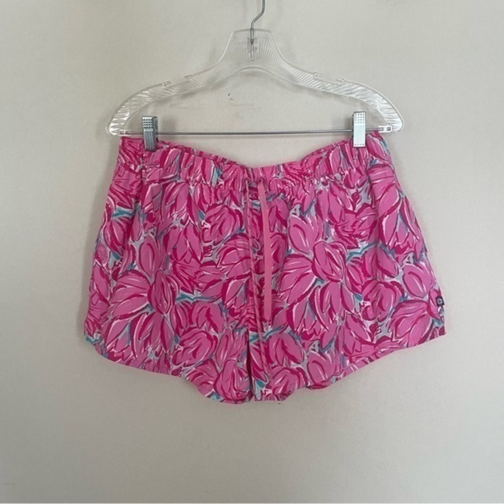 Lauren James Pink Floral Elastic Drawstring Shorts L
